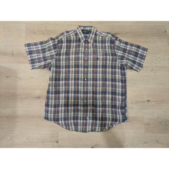 Polo Ralph Lauren Shirt Men’s XL Plaid‎ Short Sleeve Button Top - Picture 1 of 10